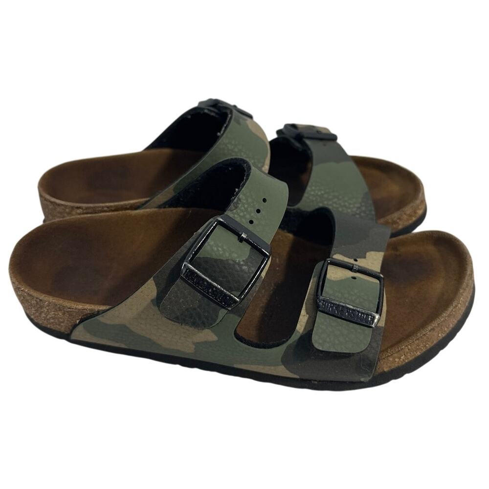 Little Kids' Birkenstock Arizona Desert Birko-Flor Sandals In Camo Khaki Size 32